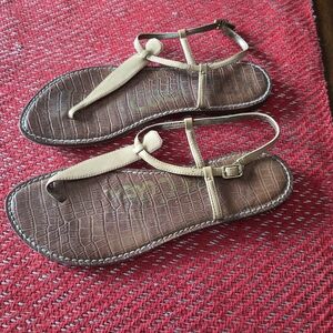 Sam Edelman Tan Croc-Embossed Sandals